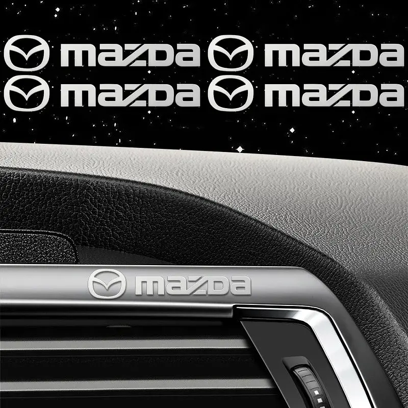 Наклейка з логотипом Mazda метал, на клейкій стрічці 45 x 9 мм 1 шт (універсальна) - фото 6
