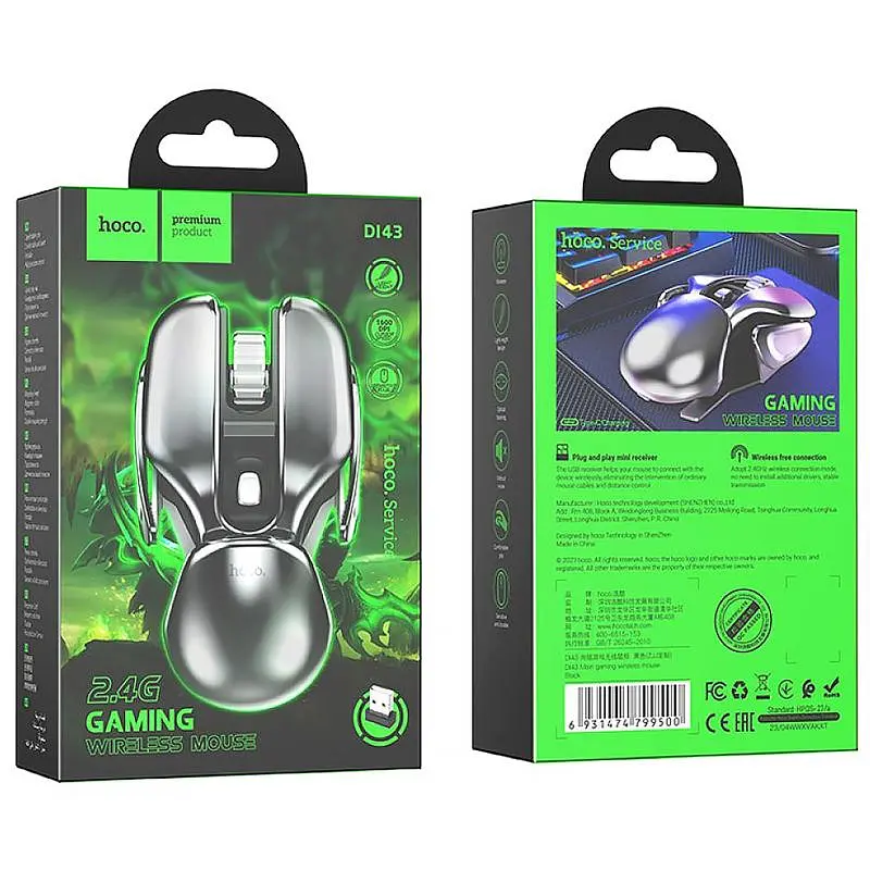 Миша ігрова Hoco DI43 Silent Click 2.4G Black - фото 6