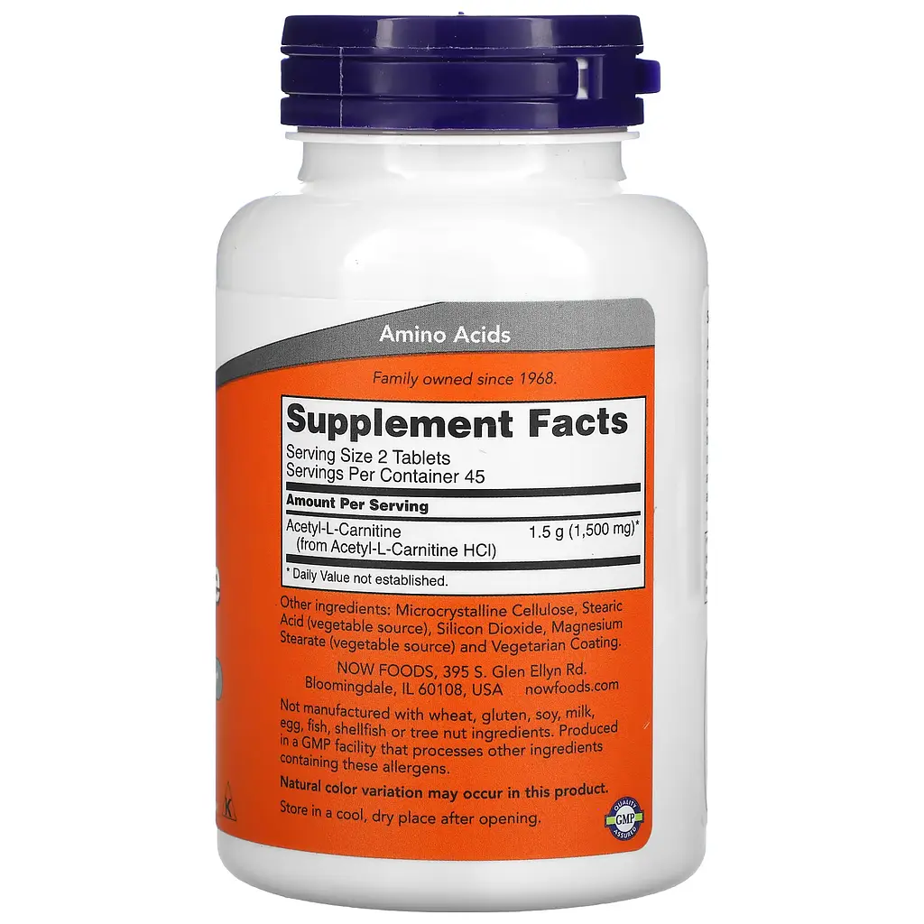 Ацетил-Л-Карнітин Acetyl L-Carnitine 750мг - 90 таб - фото 2