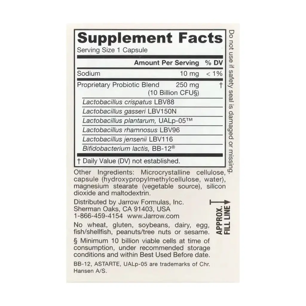 Вітамінно-мінеральний комплекс Jarrow Formulas Пробіотики для жінок, 10 млрд КУО, Vegan Fem Dophilus, Advanced, 10 Billi (JRW-03735) - фото 2
