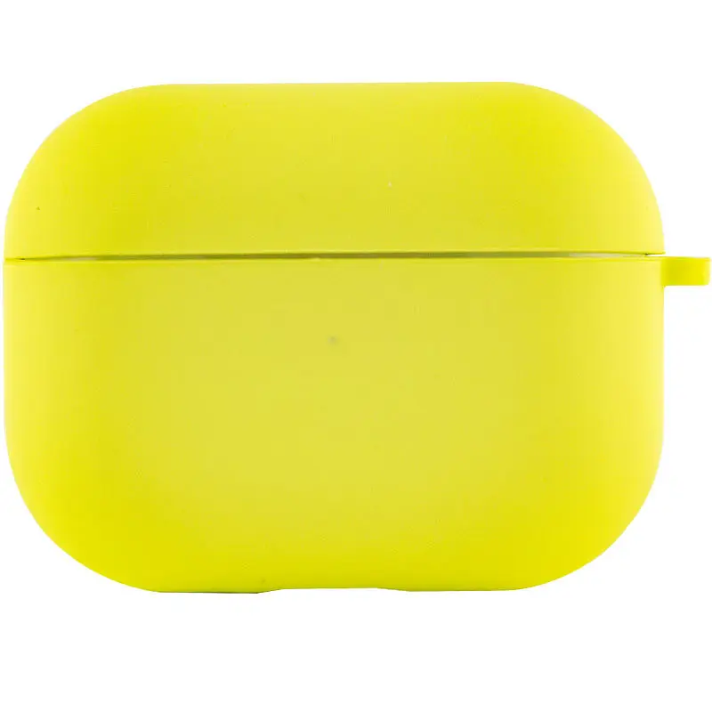 Силіконовий футляр з мікрофіброю для навушників Airpods Pro Жовтий / Bright Yellow - фото 2