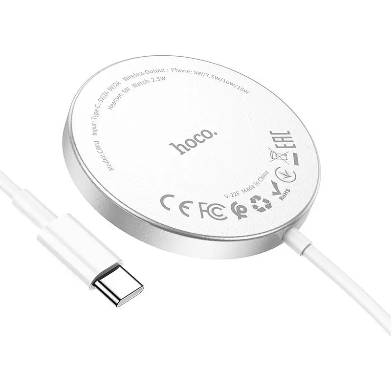 Бездротовий зарядний пристрій Hoco Delight Magsafe 3in1 Wireless Fast Charger 15W CW41 White [97880] - фото 2