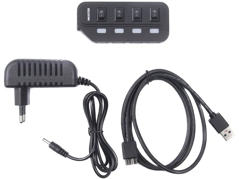 Мультипортовий адаптер Maxxter 4-port USB 2.0 (HU2A-4P-AC-02) - фото 4