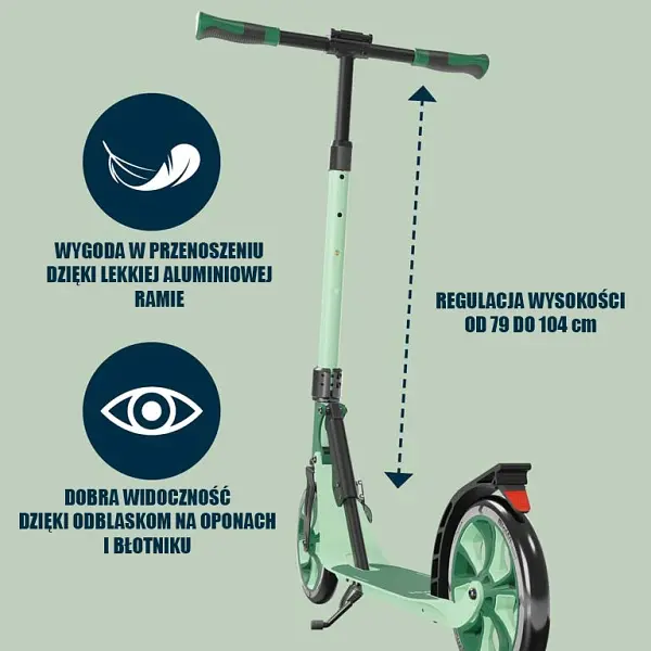 Самокат Hudora Bigwheel Advanced 205 Black-Green (14151) - фото 2