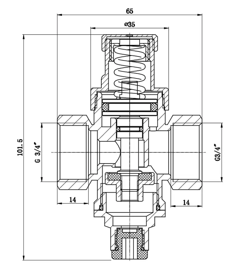 Редуктор тиску посилений Thermo Alliance Standart 3/4" ВВ, нікель, PN16 SF241W20 - фото 3