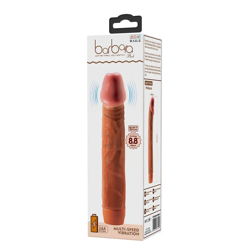 Вібратор - Barbara Bob Vibrator 8,8" Brown - фото 5