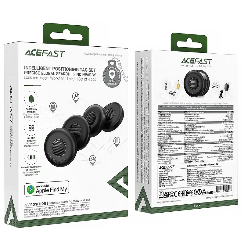 Трекер S1 Findy 230 mAh (4ps) Black Acefast teh0029305 - фото 6
