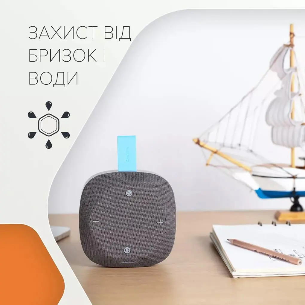 Портативна акустика Canyon HEXAGON 10 TWS 8W IPX5 Grey Blue (CNE-CBTSP10GB) - фото 6
