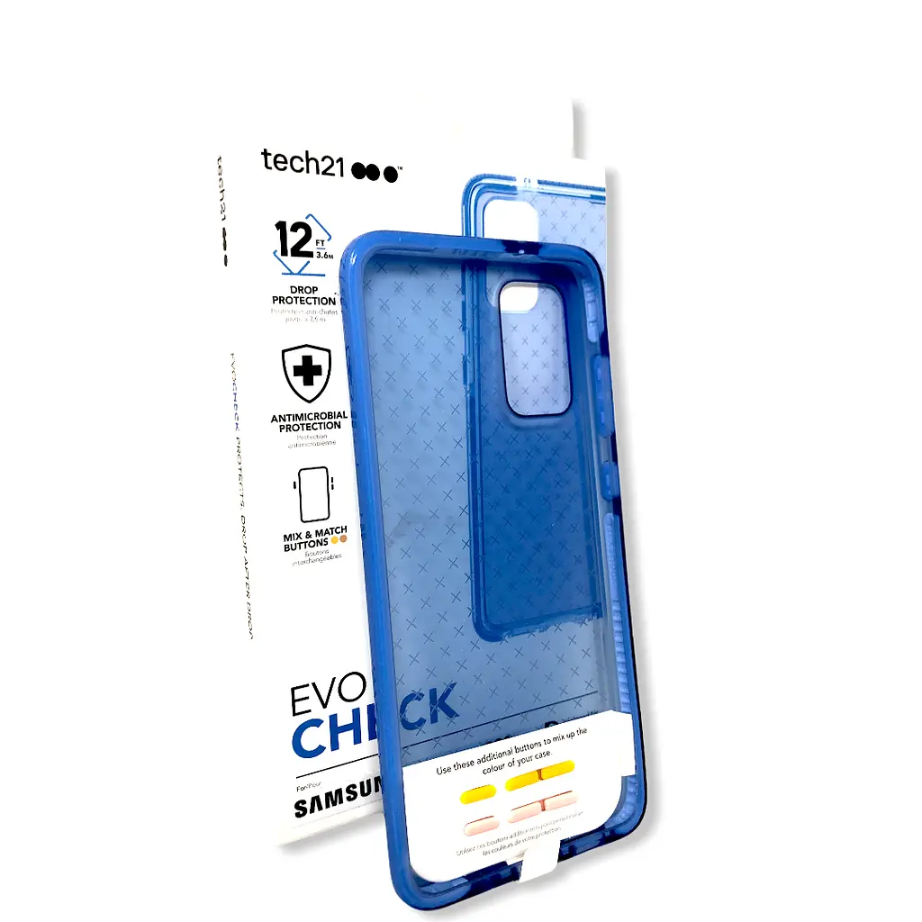 Протиударний чохол із антимікробним покриттям Tech21 Evo Check для Samsung Galaxy S20 Plus (6.7") Blue - фото 4
