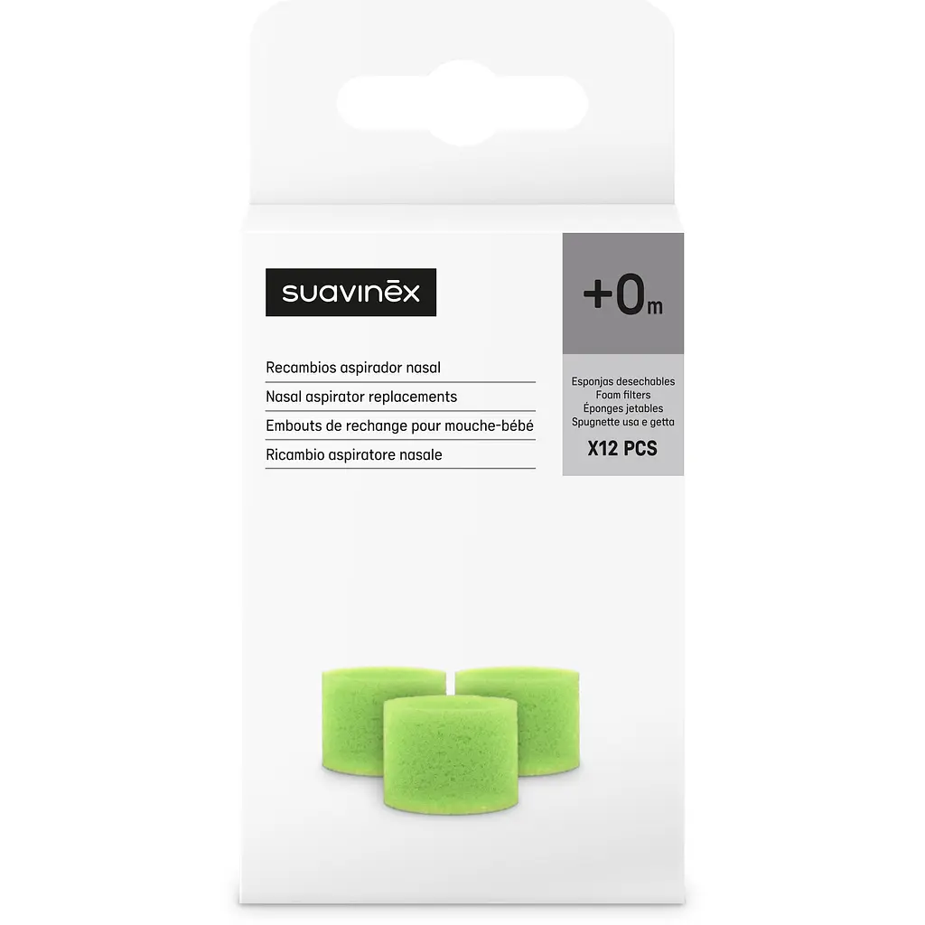 Сменные фильтры для назального аспиратора Suavinex из пены с силиконовой трубочкой 12 шт. (308855) - фото 2