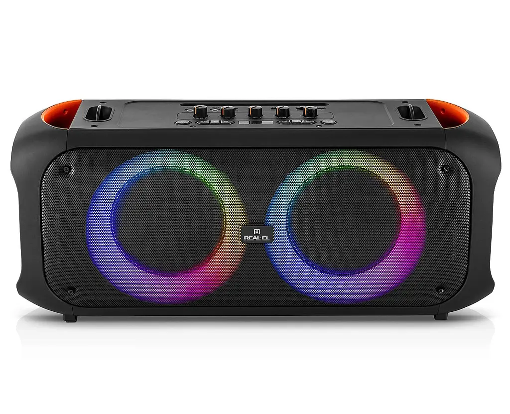 Портативна колонка REAL-EL X795 Boombox 70W Bluetooth, Echo Karaoke, TWS, RGB, Black - фото 2