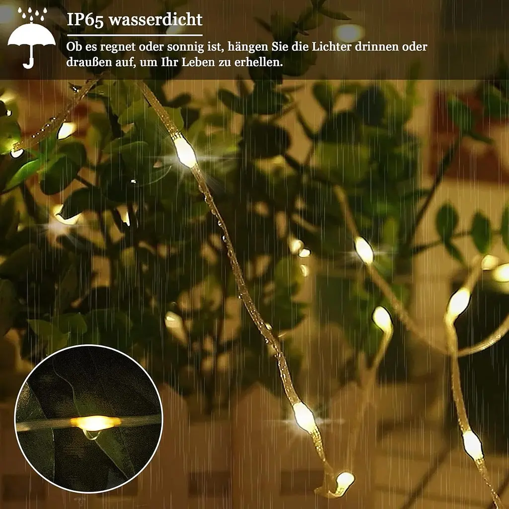 Гірлянда Lezonic 220 LED Fairy Lights Outdoor Power, 8 м/8 режимів, ПВХ Fairy Lights з дистанційним упрв - фото 3