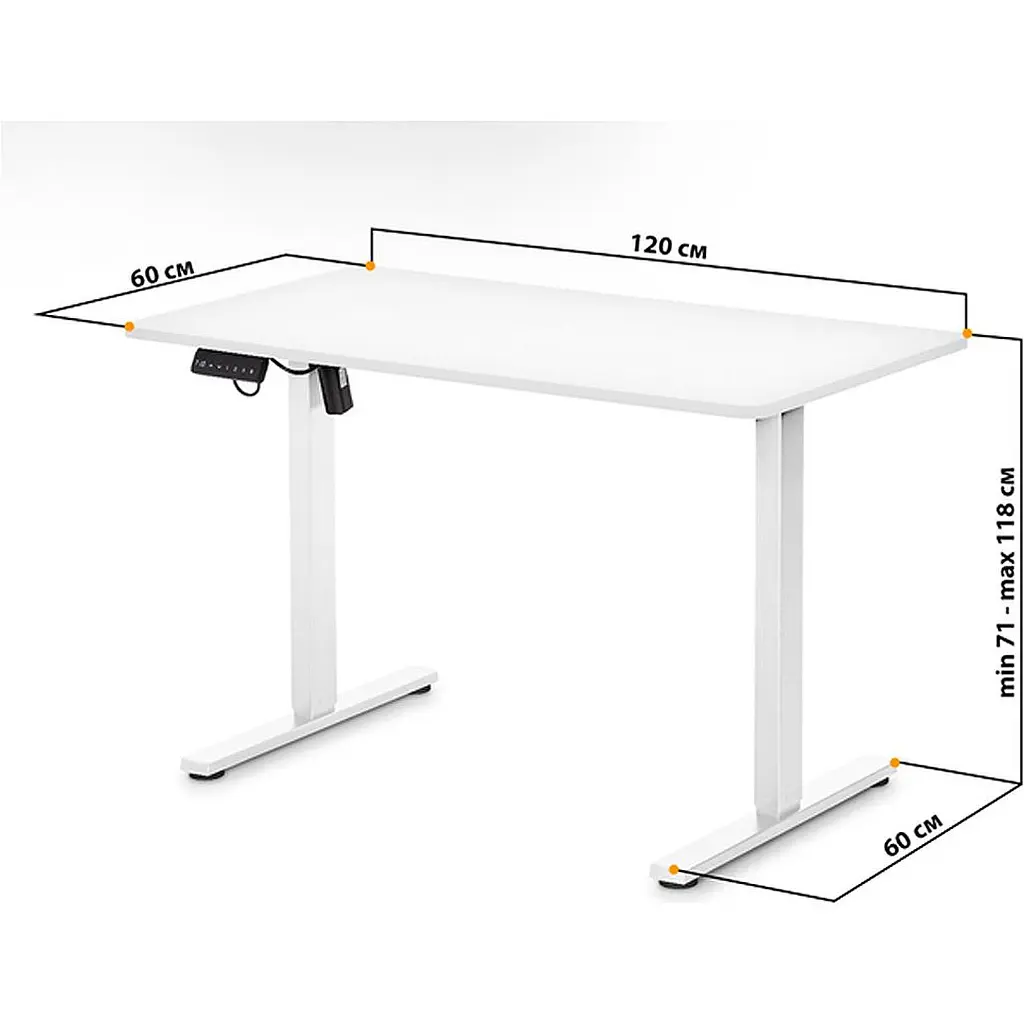 Комп'ютерний ігровий стіл Mealux PowerDesk Lite White (EVO-201 Lite W/W) [111797] - фото 3
