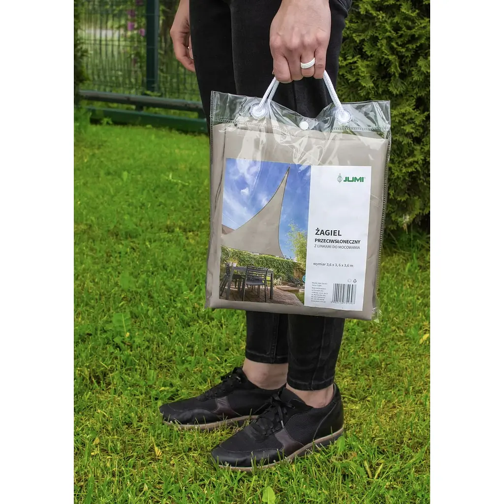 Тент-парус Jumi Garden солнцезащитный 3,6 х 3,6 х 3,6 м песочный - фото 9