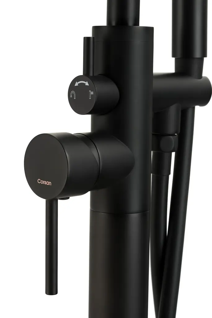 Змішувач для ванни Corsan Lugo black mat підлоговий CMM35BL Чорний матовий - фото 3