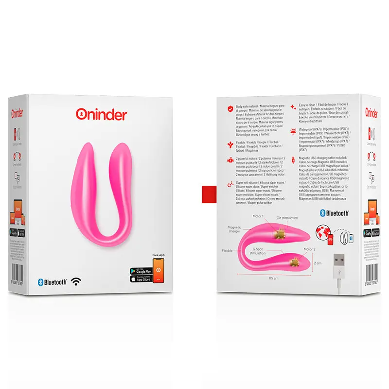 Смарт вібратор для пар DOUBLE PLEASURE, колір: рожевий Oninder (Іспанія) Oninder O937690 103162 - фото 6
