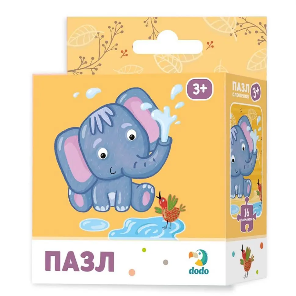 Пазли дитячі картонні DoDo Toys 300162 Слоненя 16 елем. (IP-177-P-560) - фото 2