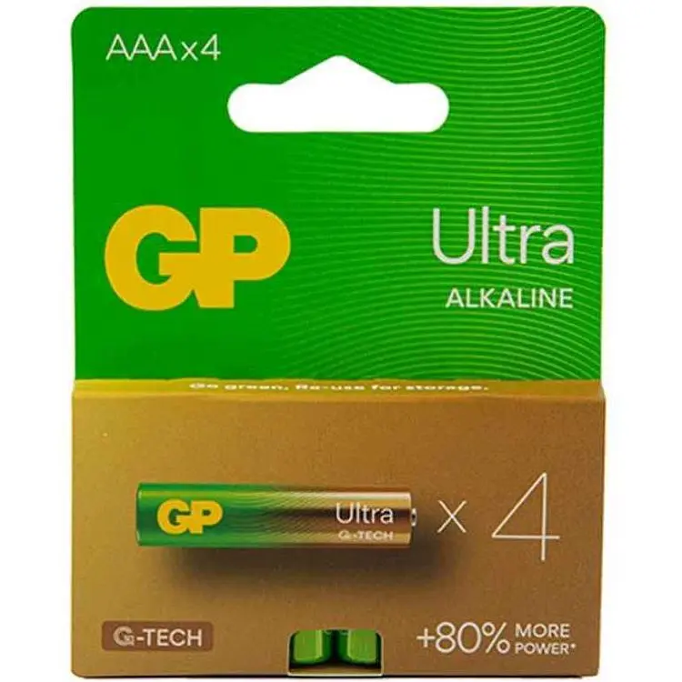 Батарейка GP LR03 4шт ULTRA ALKALINE 24AU-U4 лужна