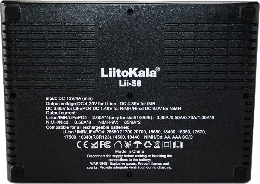 Зарядний пристрій LiitoKala Lii-S8 8 каналів Чорний (1480541549) - фото 8