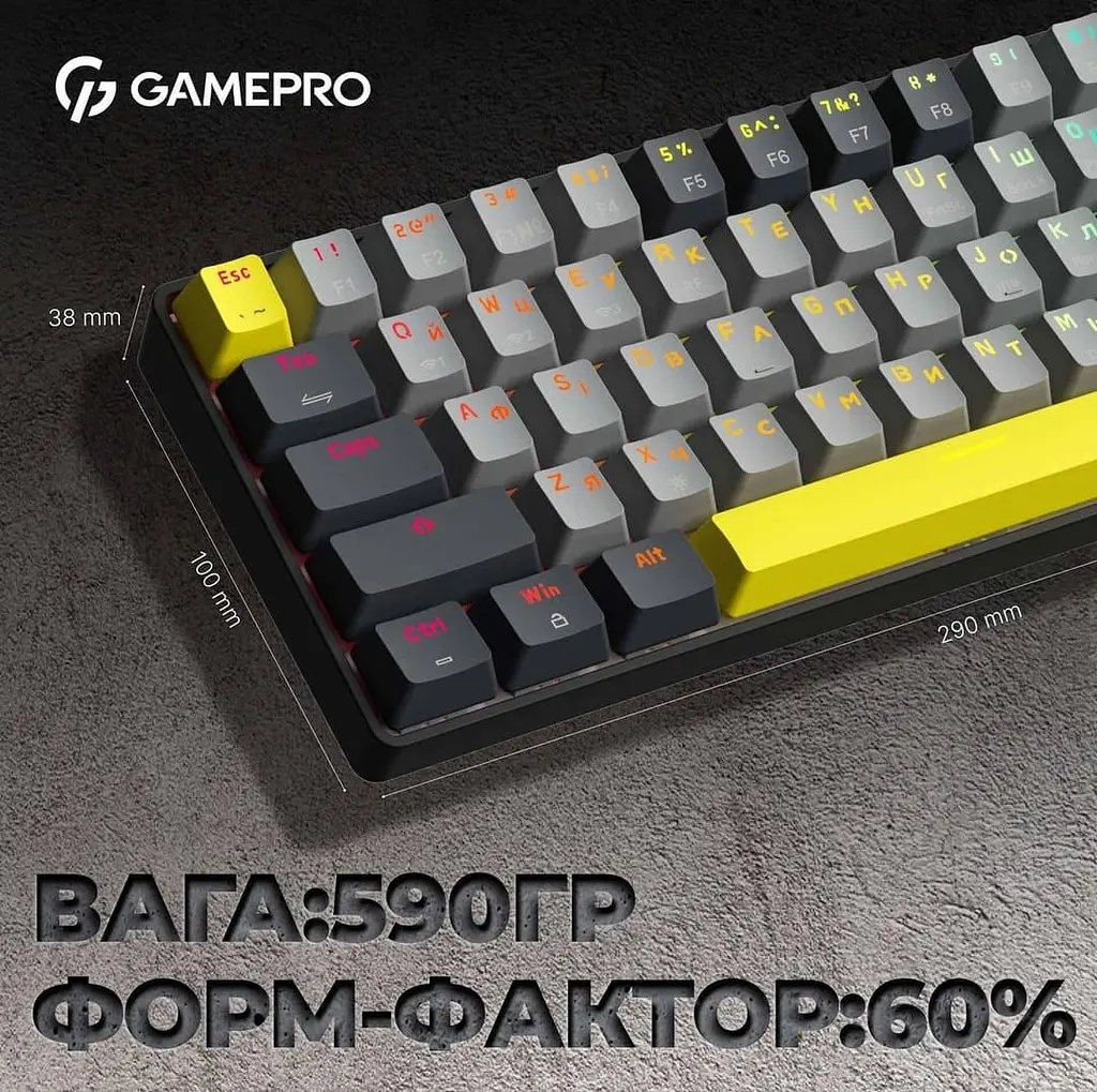 Клавиатура GamePro MK130G Pro Outemu Red Hot-Swap RGB Wireless Black (MK130G Pro) - фото 5