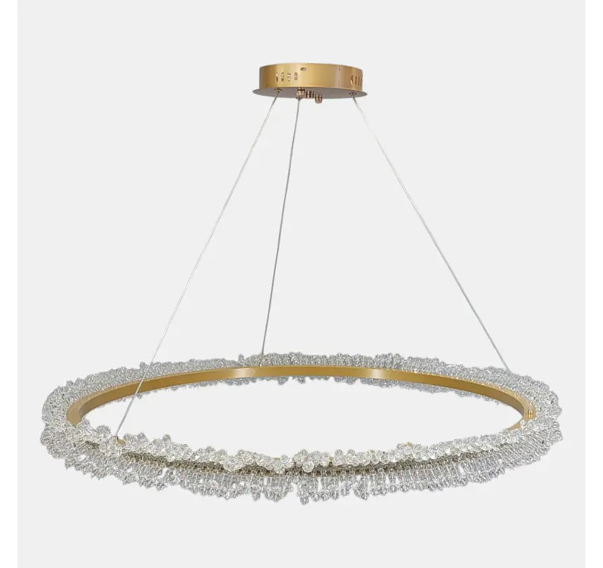 Велика підвісна LED люстра-кільце Artlight 2055/800GD золотий сатин діаметром 88 см та потужністю 38W - фото 2