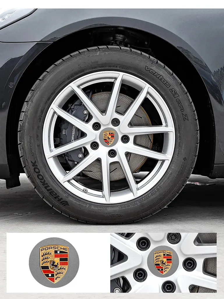 Ковпак колеса Porsche хром + золото 76мм пластик 1шт (ковпачок, заглушка диску) OEM 7PP601150A - фото 2