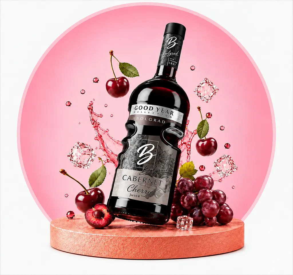 Винний напій Bolgrad Good Year напівсолодкий червоний Cabernet with cherry juice 10% 0.75 л - фото 7