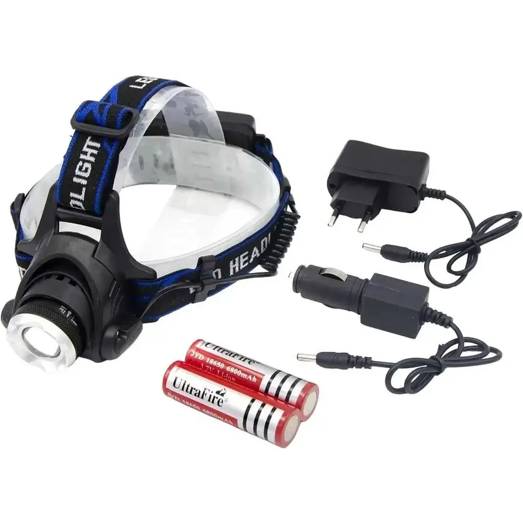 Ліхтар налобний Police PL-122 LED акумуляторний 4 режимів роботи зум - фото 2