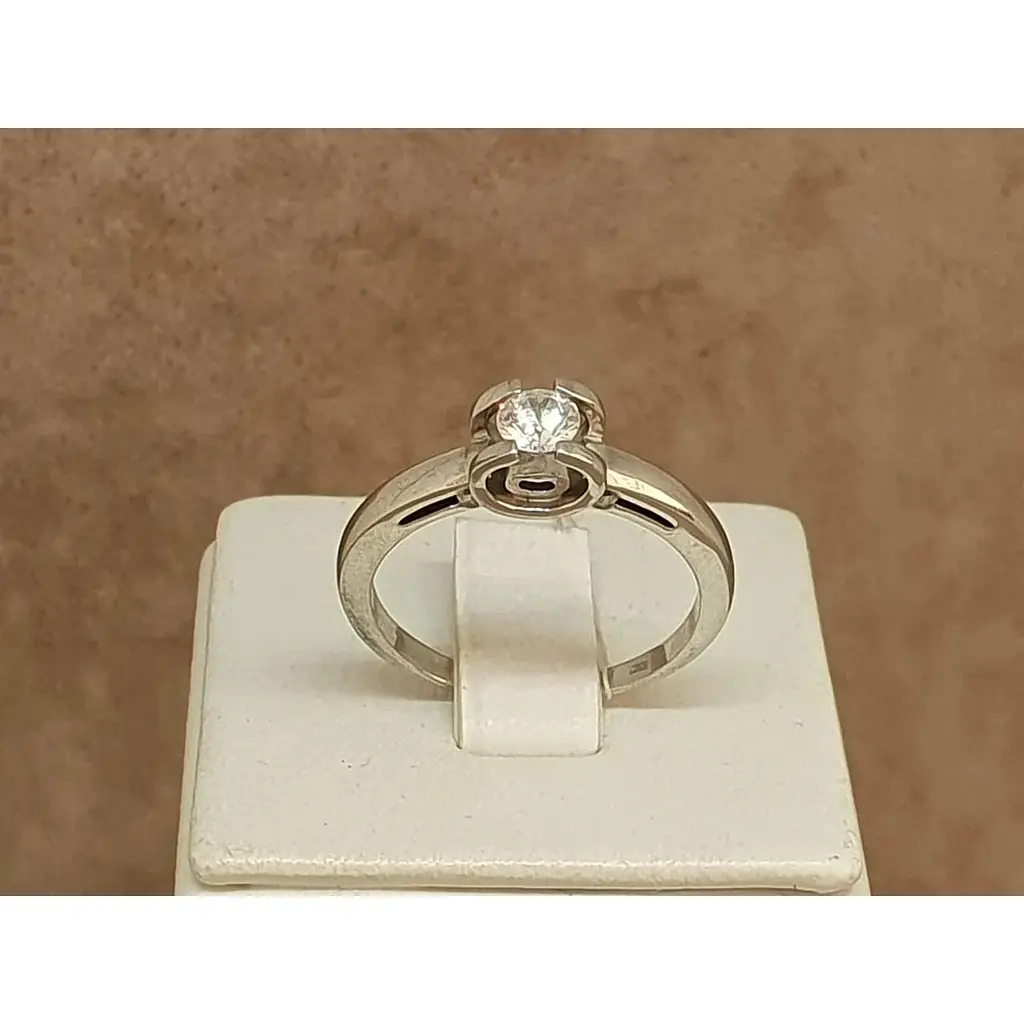 Срібне кільце Лазурит з фіанітом. 11002р 16,5 - фото 3