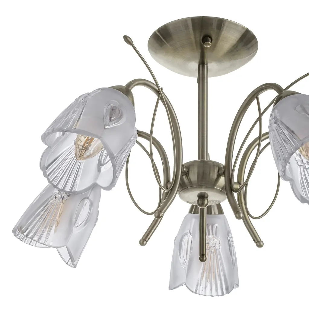 Люстра потолочная Brille классическая E14 60W BZ (LK-161C/5) - фото 2