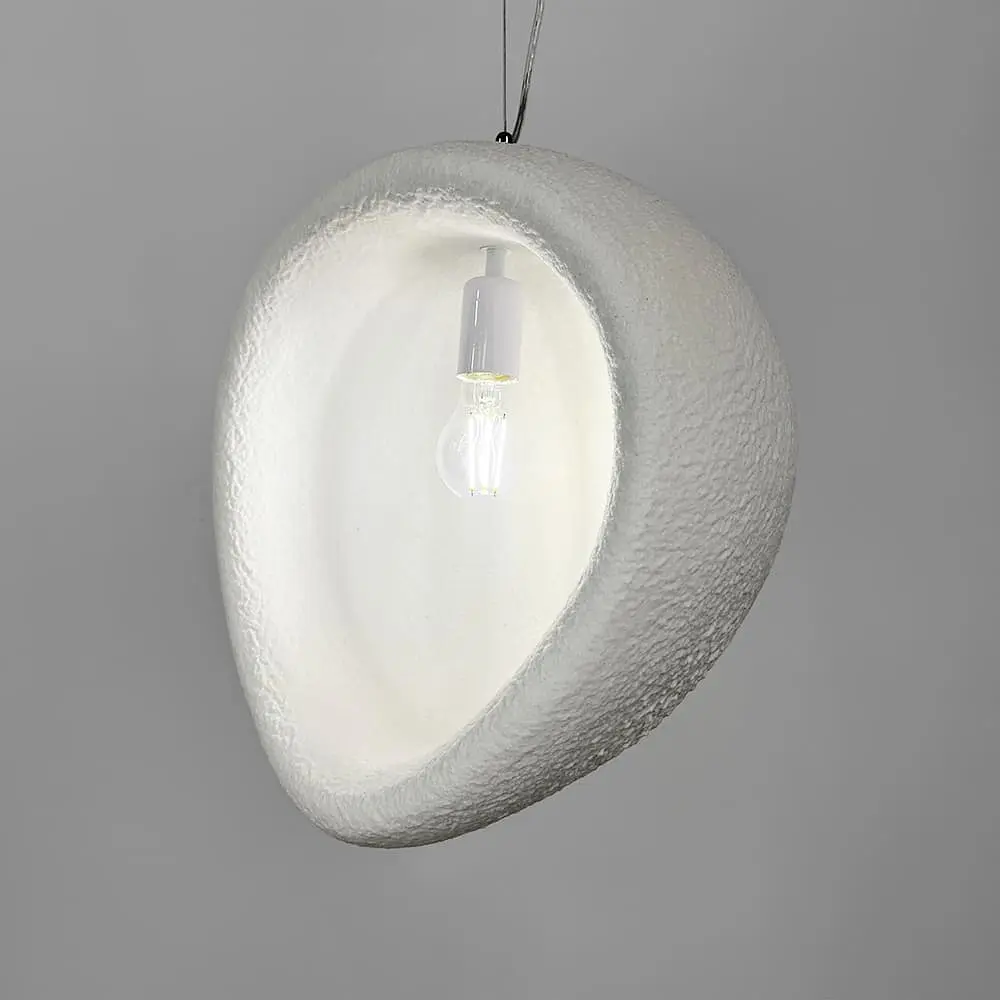 Гипсовый светильник в белом Ø40х46 см | Ст. MJ39-330 WT | Line F - фото 5