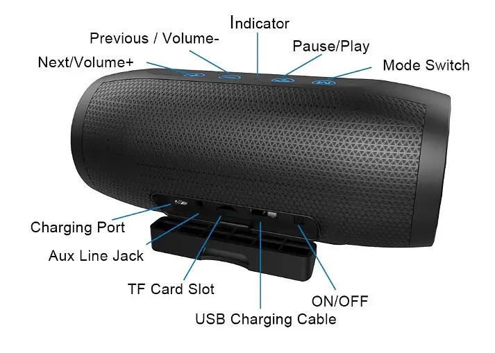 Бездротова Bluetooth колонка Zealot S16 стереозвук HiFi (Чорний) - фото 7