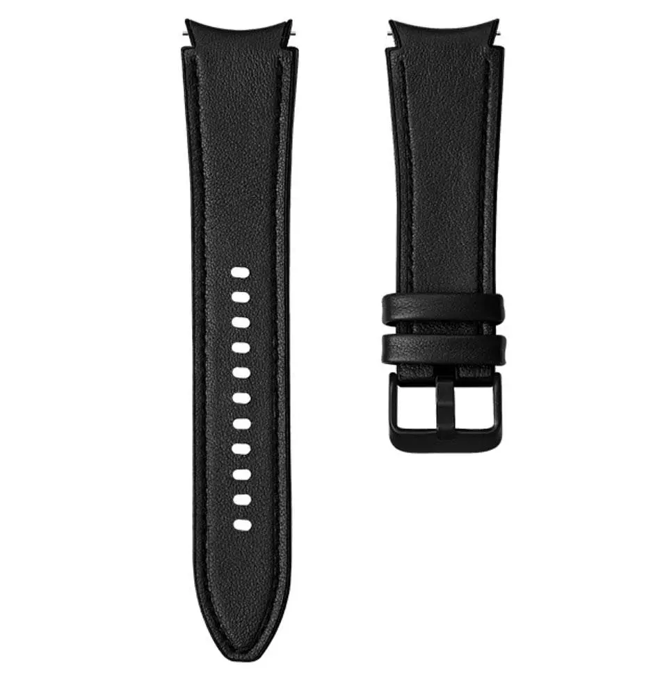 Ремешок Primolux Leather Silicone для часов Samsung Galaxy Watch 4 Classic 46 мм SM-R890/SM-R895 Black - фото 3