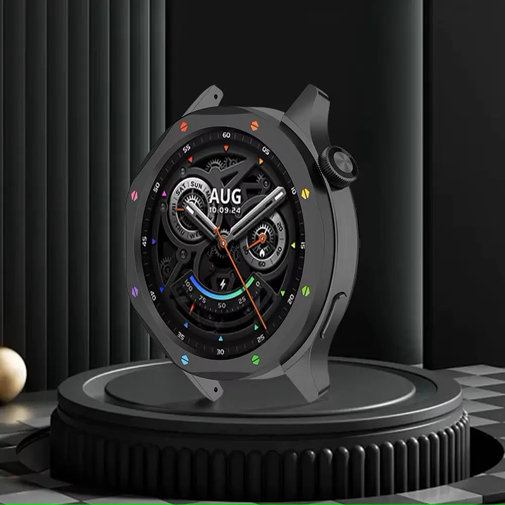 Безель металлический Sikai для смарт-часов Xiaomi Watch S3/S4 Black-multicolor + защитное стеклоSikaiSikai - фото 7