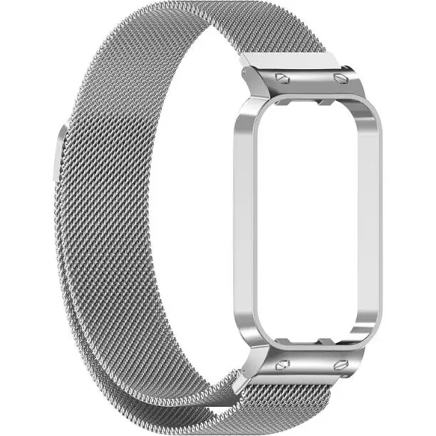 Ремінець-бампер DK для Xiaomi Redmi Smart Band 2 Metal Milanese Loop Magnetic (016244) (silver) - фото 3