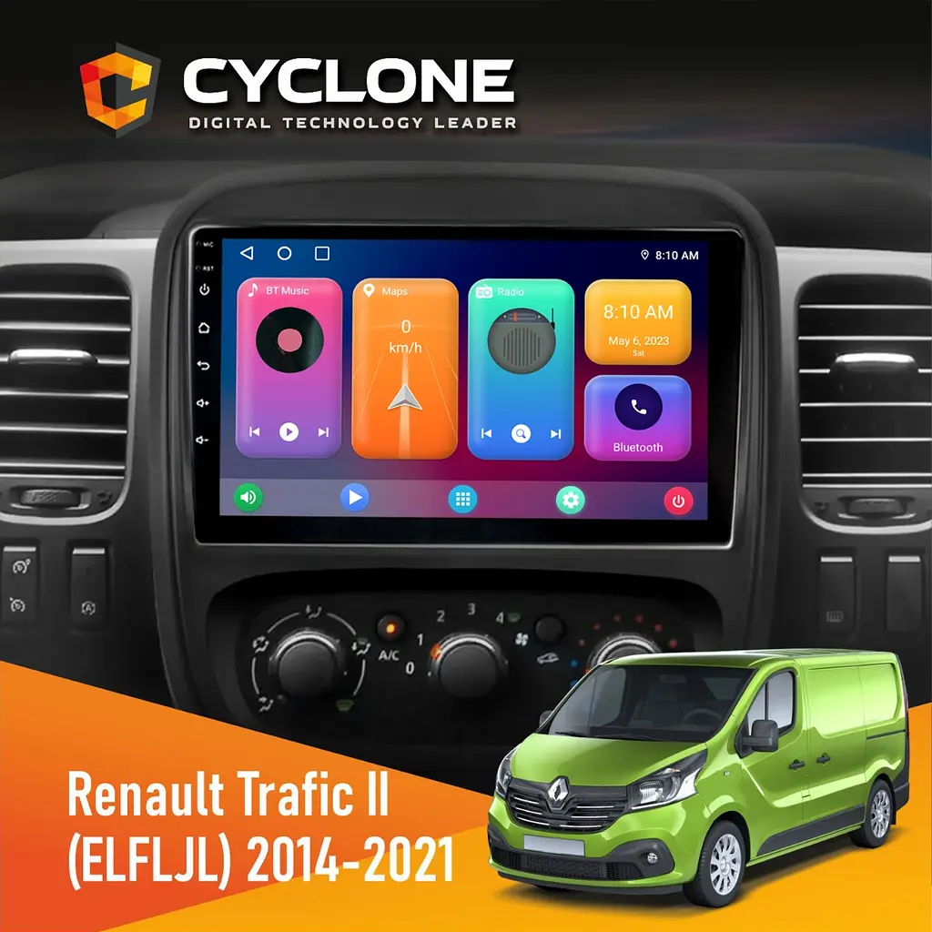 Штатна магнітола Renault Trafic 2014-2021 Cyclone C9-001 2x32 CPL Cyclone (НФ-00009595)