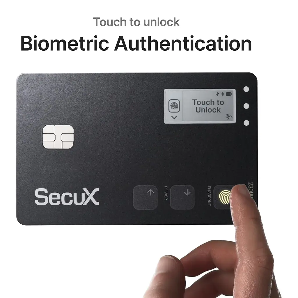 Біометричний апаратний криптогаманець SecuX Shield BIO з відбитком пальця (B0CSS772MB) - фото 10