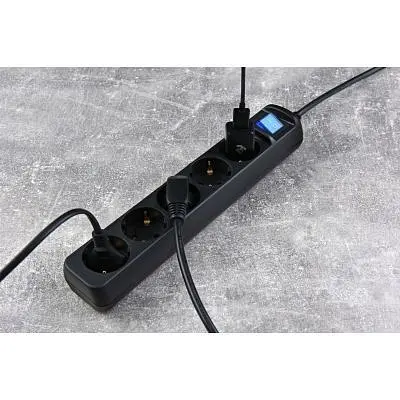 Мережевий фільтр живлення 2E 5xSchuko, 3м black (2E-U05ESM3BK) - фото 5