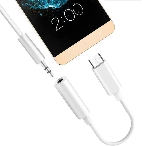 Перехідник Xiaomi с Type-C на 3.5мм- білий - фото 2