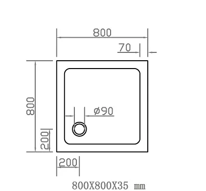 Душевой поддон Volle Compuesto 80x80x3,5 см квадратный white 4487.12808007 белый - фото 2