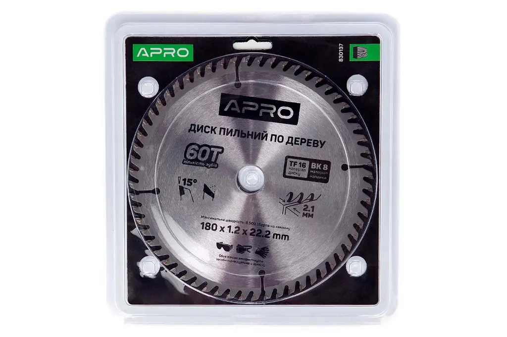 Диск пильний по дереву Apro 180 x 22.220мм x 60T - фото 2