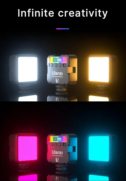 Видеосвет Ulanzi Vijim Rechargeable Xiaomini RGB Light UV-B01001 VL49 RGB Pro Black - фото 5