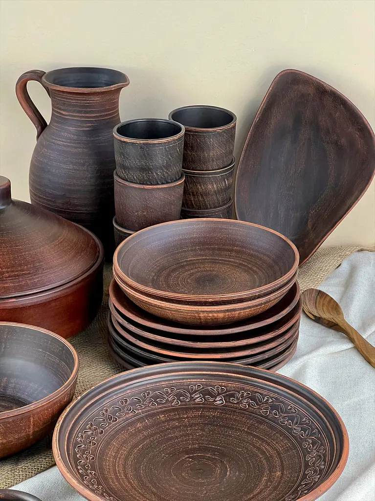 Столовий сервіз керамічного (глиняного) посуду на 6 осіб Гладкий - фото 4