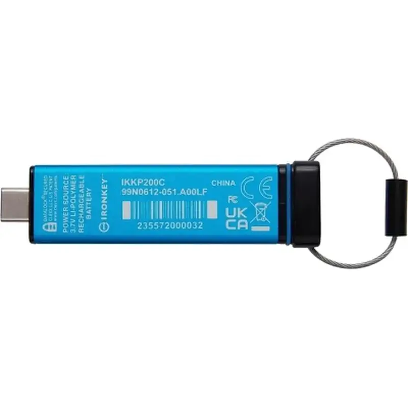 USB флеш накопичувач Kingston 128GB IronKey Keypad 200 Type-C Encrypted Blue USB 3.2 (IKKP200C/128GB) - фото 5