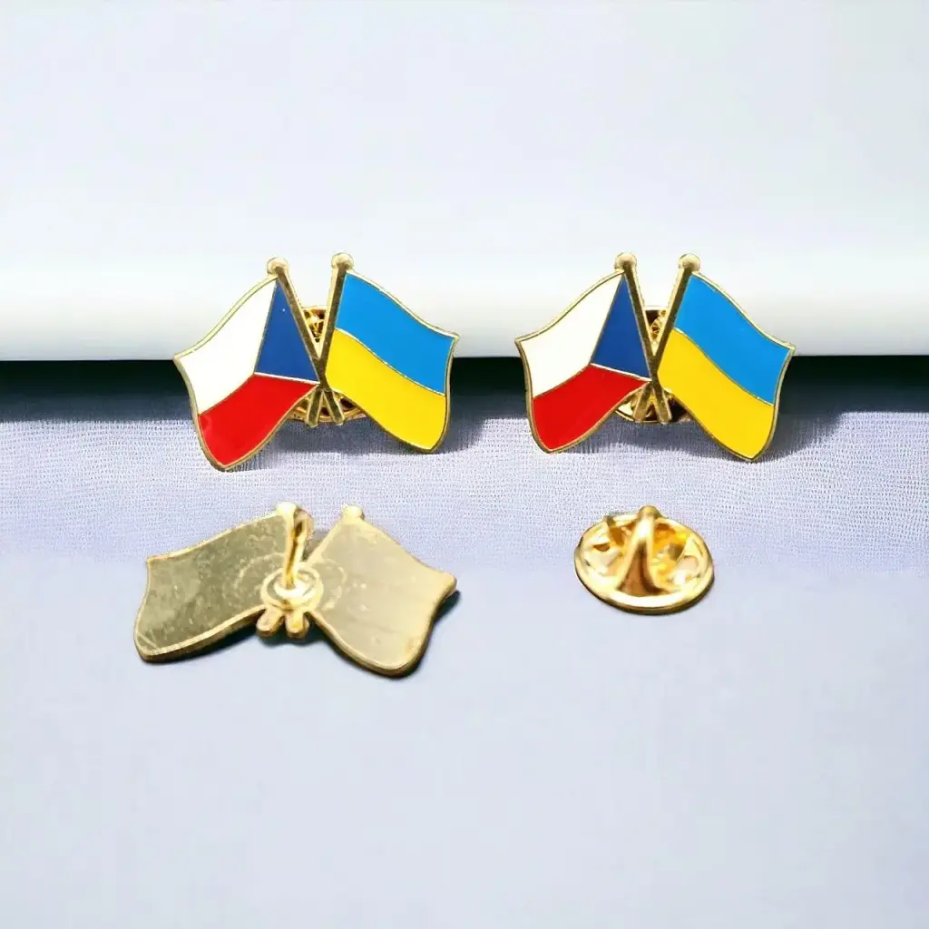 Подвійний значок-пін «Україна – Чехія» 25 × 19 мм (00003) - фото 4