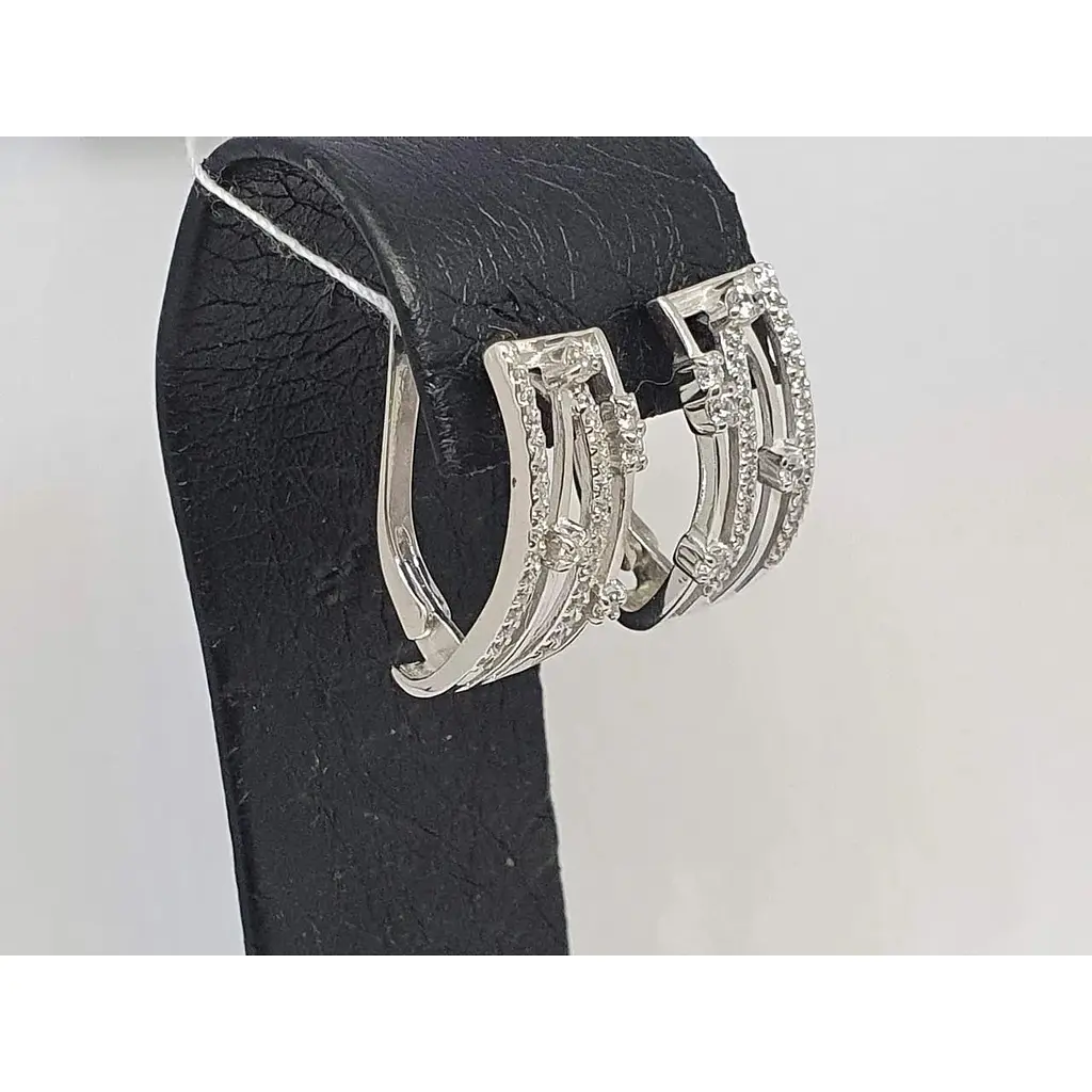 Срібні сережки Vegas з фіанітами. 20045Р - фото 3