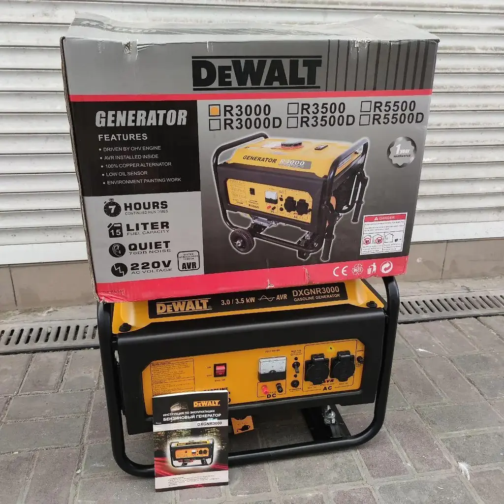Генератор бензиновий DeWalt DXGNR3000 3.5 кВт мідна обмотка ручний стартер  - фото 8