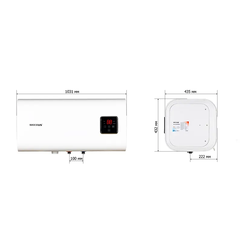 Водонагреватель "Квадрат" Mixxus EWH-14100 Cube WET (Н) накопительный 100 л мокрый тэн 2,0 kW WH0616 - фото 6