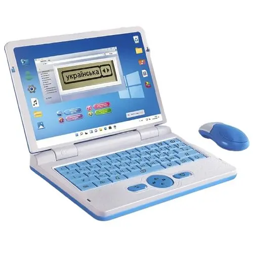 Ноутбук знань 73693 (24/2) БЛАКИТНИЙ “WToys”, ОЗВУЧУВАННЯ УКРАЇНСЬКОЮ МОВОЮ, від батарейок та мережі, англ\укр абетка, цифри, скоромовки, казки, пісні, загадки, вікторина, в коробці - фото 2