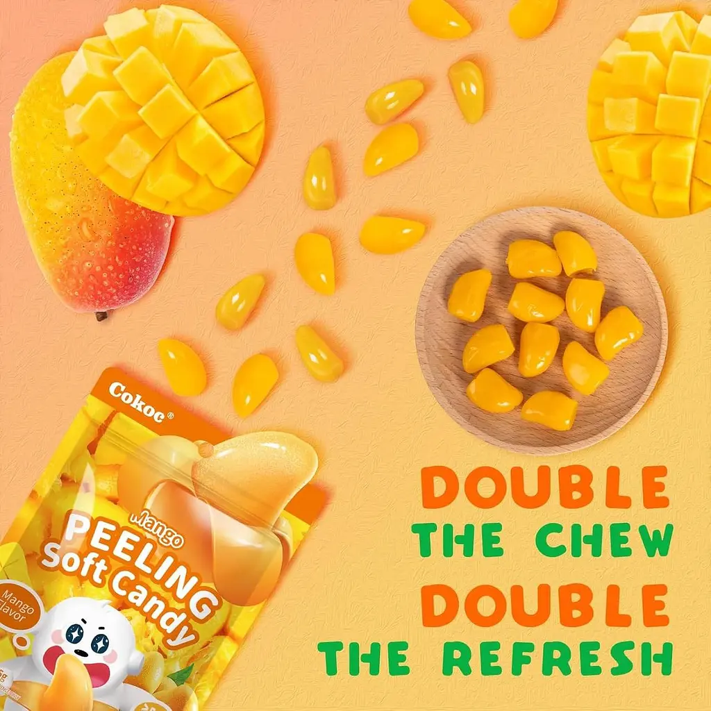 Желейні цукерки Cokoc Peelable Gummies Peeling Soft Candy Mango Flavor 60г - фото 3